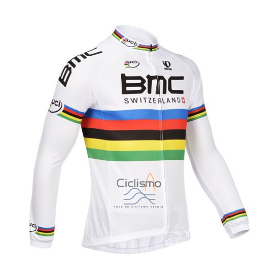 Uci Mondo Campione Ropa Ciclismo Culotte Largo 2013 Hombre Mangas Largas BMC